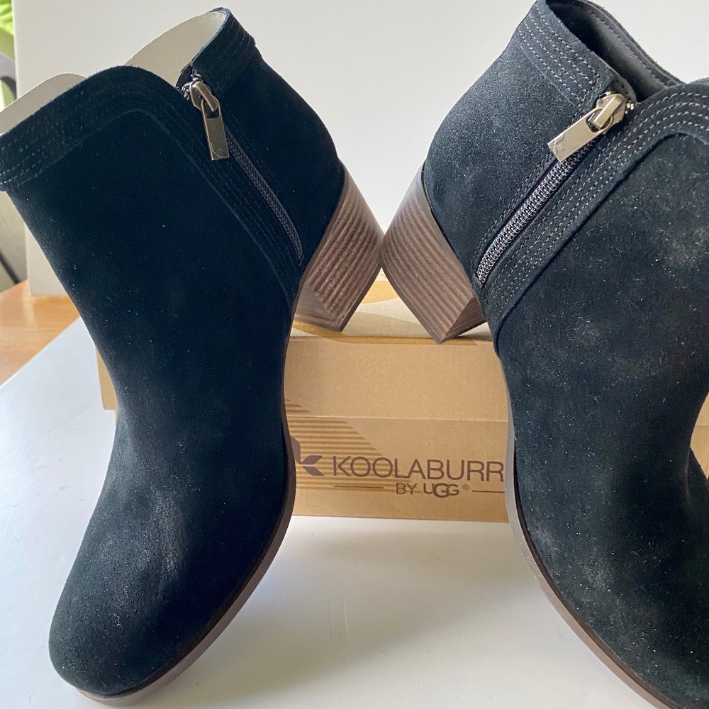Koolaburra by UGG Black Suede Ankle Boots - NWB - Size 11